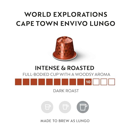 image Nespresso Capsules OriginalLine, Cape Town Envivo Lungo, Dark Roast, Coffee Pods, 50-Count