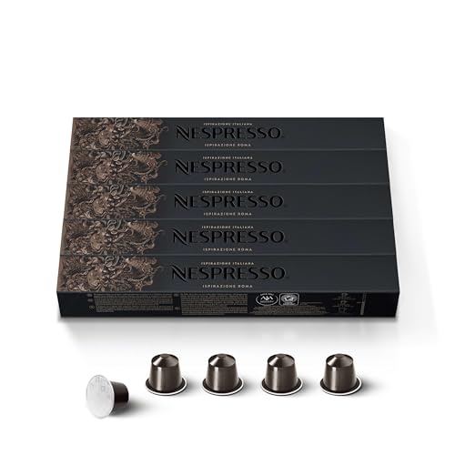 Nespresso Capsules OriginalLine, Roma Intenso, Medium Roast, Espresso Coffee Pods, 50-Count