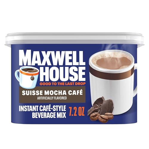 Maxwell House, Suisse Mocha Cafe, Kosher, Medium Roast, Instant Coffe, Canister 7.2 oz