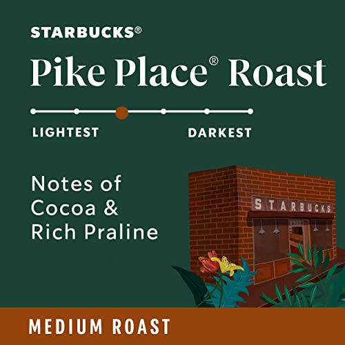 image Starbucks, Pike Place Roast, Medium Roast, Whole Bean Coffee, 6 x 18 oz