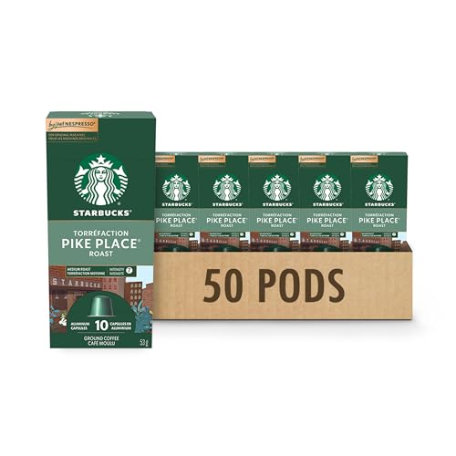 Starbucks, Pike Place Roast, Medium Roast, Coffee Pods, 5 x 10-Count