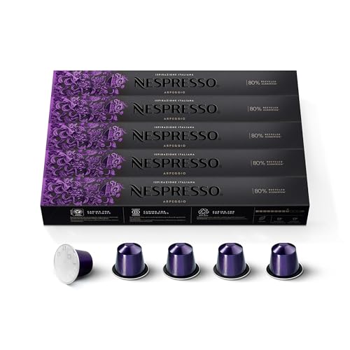 Nespresso Capsules OriginalLine, Arpeggio, Arabica, Dark Roast, Espresso Coffee Pods, 50-Count