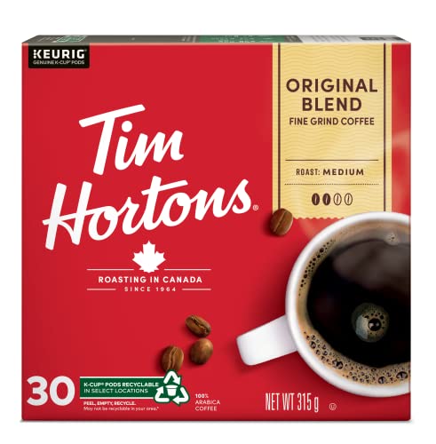 Tim Hortons, Original Blend, 100% Arabica, Medium Roast, K-Cup Pods, 30 Count