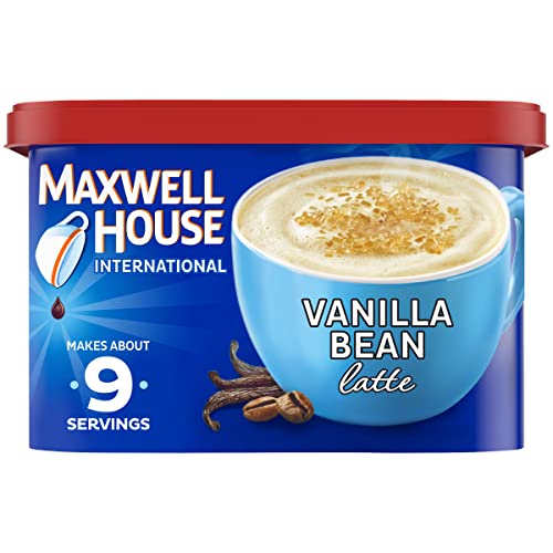 Maxwell House, International Vanilla Bean Latte, Kosher, Light Roast, Instant Coffee, Canister 8.5 oz