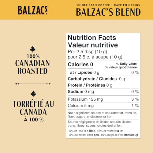 image Balzac's Coffee Roasters, Balzac’s Blend, 100% Arabica Coffee, Medium Roast, Whole Bean Coffee, 340g