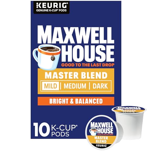 Maxwell House, Master Blend, Kosher, Light Roast, K-Cup Coffee Pods, 10 Count