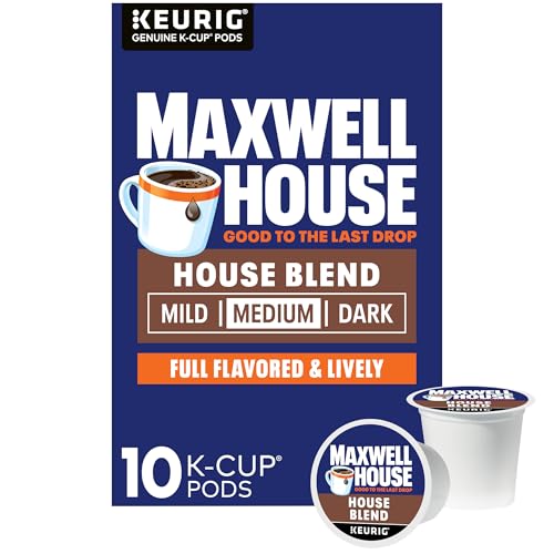 Maxwell House, House Blend, 100% Arabica Coffee, Medium Roast, K-Cup Coffee Pods, 10 Count