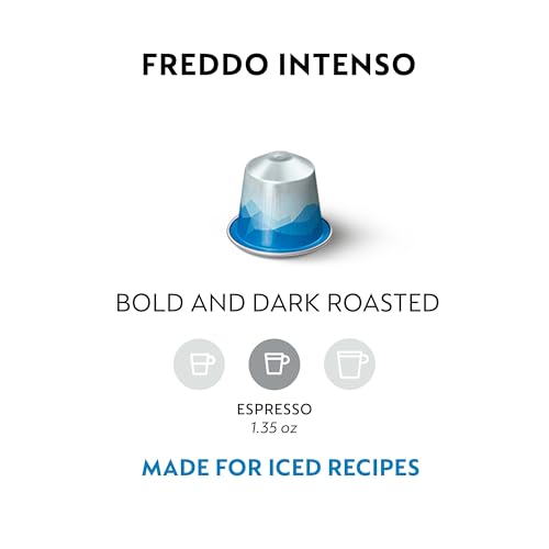 Nespresso Capsules OriginalLine,  Freddo Intenso,  Dark Roast,  Iced Espresso Coffee Pods,  50-Count