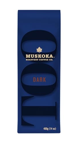 Muskoka Roastery Coffee, TOO Dark, 100% Arabica Coffee, Very Dark Roast, Whole Bean, 400g