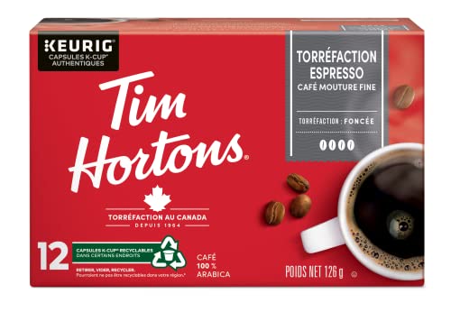 Tim Hortons, Espresso Roast, 100% Arabica, Dark Roast, K-Cup Pods, 12 Count