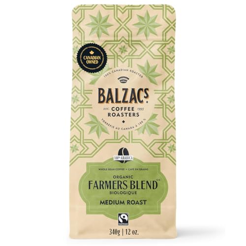 Balzac's Coffee Roasters, Farmer's Blend, 100% Arabica Coffee, Medium Roast, Whole Bean Coffee, 340g