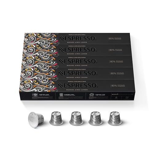 Nespresso Capsules OriginalLine,  Buenos Aires Lungo,  Light Roast,  Coffee Pods,  50-Count