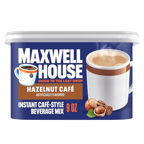 Maxwell House,  Hazelnut Cafe,  Kosher,  Light Roast,  Instant Coffe,  Canister 9 oz