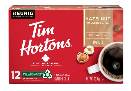Tim Hortons, Hazelnut, 100% Arabica, Medium Roast, K-Cup Pods, 12 Count