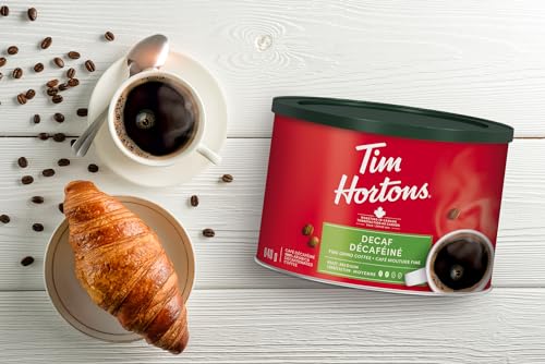 Tim Hortons,  Decaf,  100% Arabica,  Medium Roast,  Fine Grind,  Ground Coffee,  640g