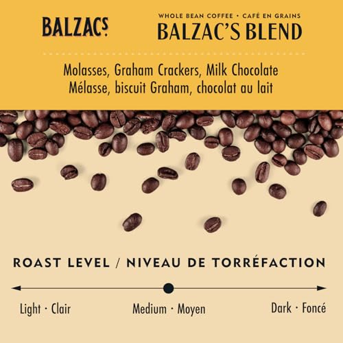 Balzac's Coffee Roasters, Balzac’s Blend, 100% Arabica Coffee, Medium Roast, Whole Bean Coffee, 340g