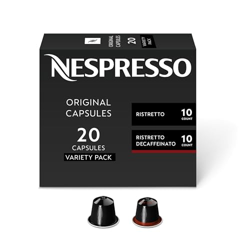 Nespresso Capsules OriginalLine,  Ristretto Variety Pack,  Dark Roast,  Espresso Coffee Pods,  20-Count