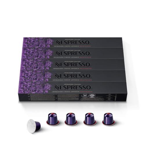 Nespresso Capsules OriginalLine,  Arpeggio Decaffeinato,  Dark Roast,  Espresso Coffee Pods,  50-Count