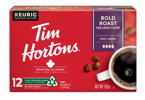 Tim Hortons, Bold Roast, 100% Arabica, Dark Roast, K-Cup Pods, 12 Count