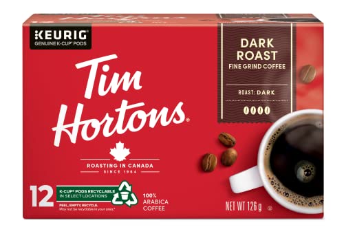 Tim Hortons, Dark Roast, 100% Arabica, Dark Roast, K-Cup Pods, 72 Count