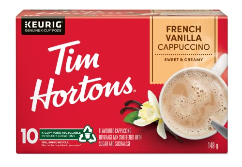 Tim Hortons, French Vanilla, 100% Arabica, Medium Roast, Flavoured Coffee, K-Cup Pods, 10 Count