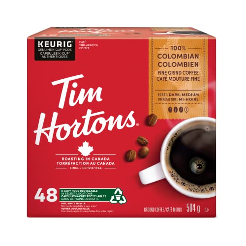 Tim Hortons, Colombian, 100% Colombian, Medium Roast, K-Cup Pods, 48 Count