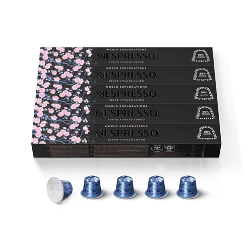 Nespresso Capsules OriginalLine,  Tokyo Vivalto Lungo,  Medium Roast,  Coffee Pods,  50-Count
