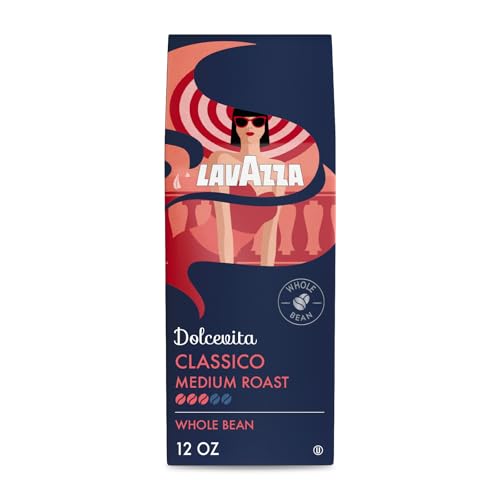 Lavazza, Dolcevita Classico, Arabica and Robusta Blend, Medium Roast, Whole Bean Coffee, 12 oz