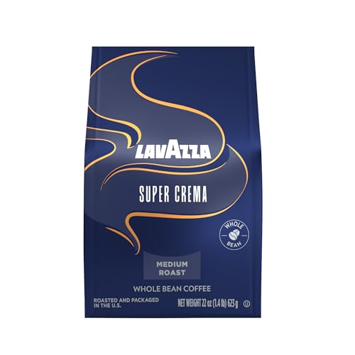 Lavazza, Super Crema, Arabica and Robusta Blend, Medium Roast, Whole Bean Coffee, 22 oz