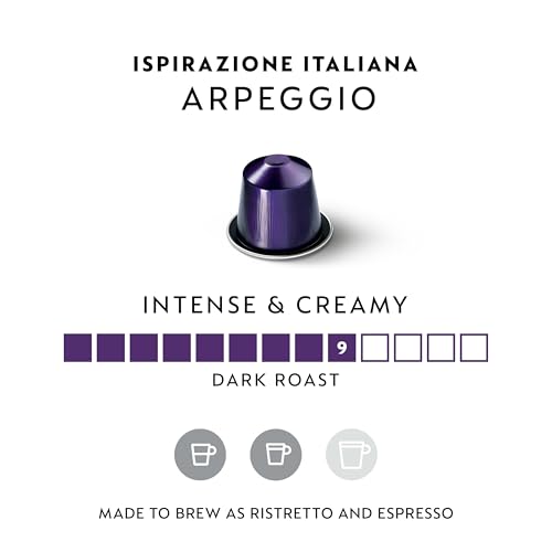 Nespresso Capsules OriginalLine,  Arpeggio,  Arabica,  Dark Roast,  Espresso Coffee Pods,  50-Count