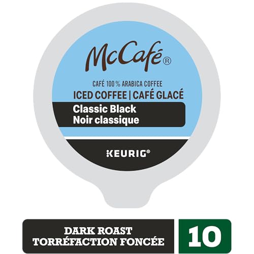 McCafe,  Classic Black Iced Coffee,  Arabica,  Dark Roast,  K-Cup Coffee Pods,  10 Count