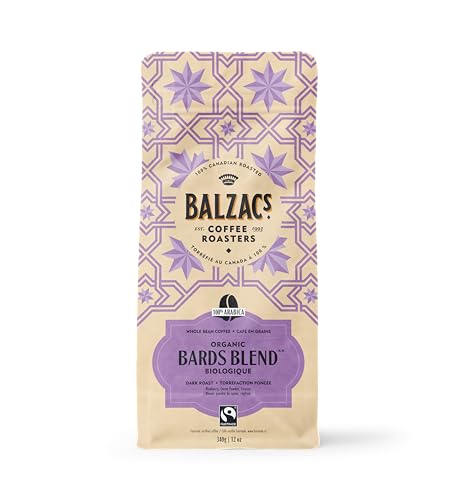 Balzac's Coffee Roasters, Bard's Blend, 100% Arabica Coffee, Dark Roast, Whole Bean Coffee, 340g