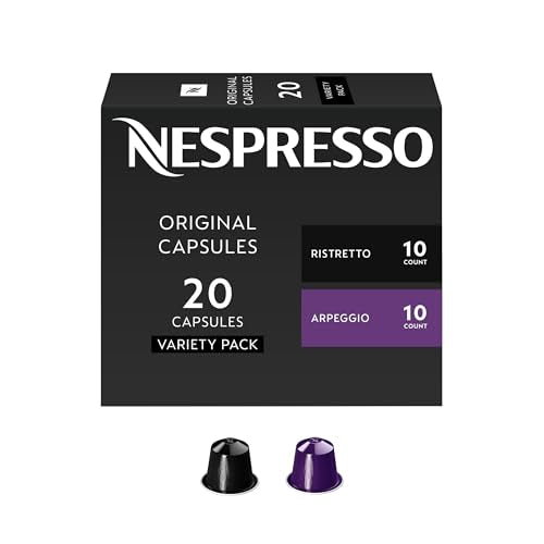 Nespresso Capsules OriginalLine,  Dark Roast Favorites Variety Pack,  Dark Roast,  Espresso Coffee Pods,  20-Count