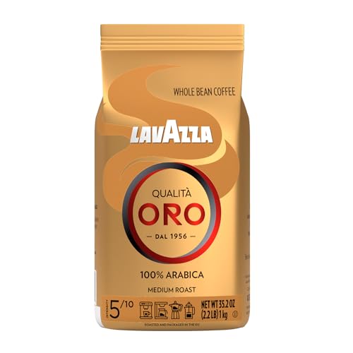 Lavazza, Qualità Oro, 100% Arabica, Medium Roast, Whole Bean Coffee, 2.2 lb