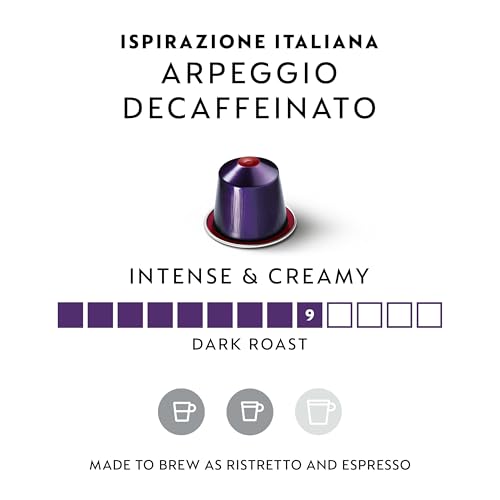 Nespresso Capsules OriginalLine,  Arpeggio Decaffeinato,  Dark Roast,  Espresso Coffee Pods,  50-Count