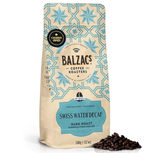 Balzac's Coffee Roasters, Swiss Water Decaf, 100% Arabica Coffee, Medium Roast, Whole Bean Coffee, 340g