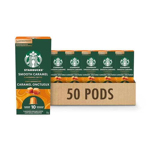Starbucks, Smooth Caramel Flavored, Blonde Roast, Coffee Pods, 5 x 10-Count