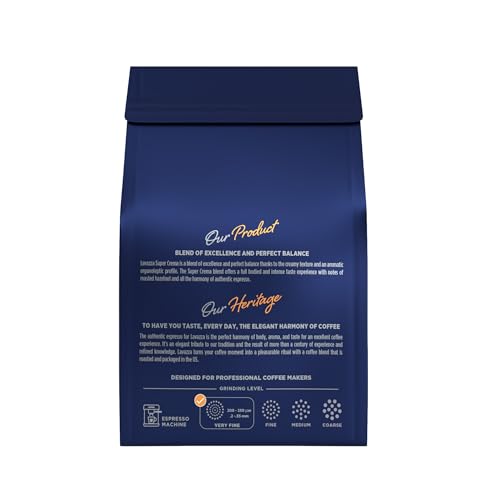Lavazza, Super Crema, Arabica and Robusta Blend, Medium Roast, Whole Bean Coffee, 22 oz