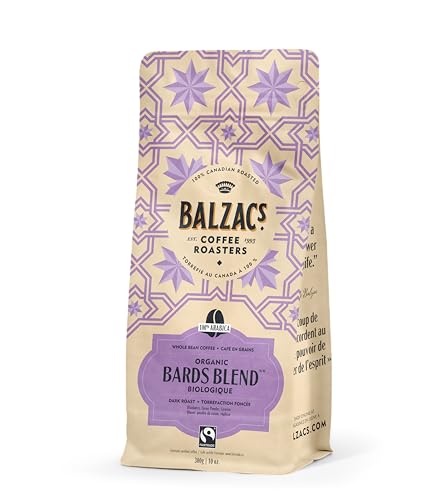 Balzac's Coffee Roasters, Bard's Blend, 100% Arabica Coffee, Dark Roast, Whole Bean Coffee, 340g