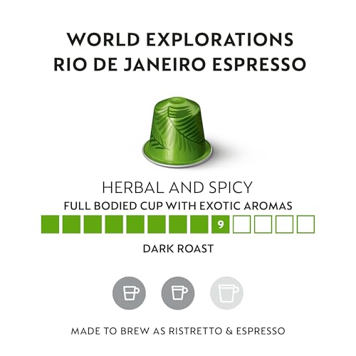 image Nespresso Capsules OriginalLine,  Rio de Janeiro Espresso,  Dark Roast,  Coffee Pods,  50-Count