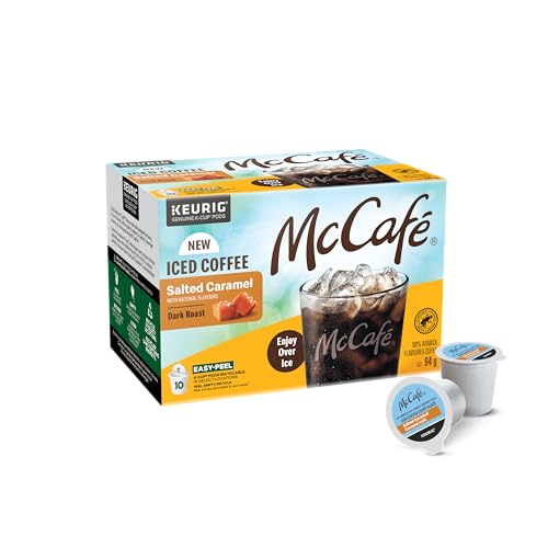 McCafe,  Salted Caramel Iced Coffee,  Arabica,  Dark Roast,  K-Cup Coffee Pods,  10 Count