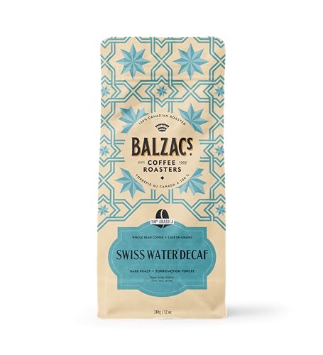 Balzac's Coffee Roasters, Swiss Water Decaf, 100% Arabica Coffee, Medium Roast, Whole Bean Coffee, 340g