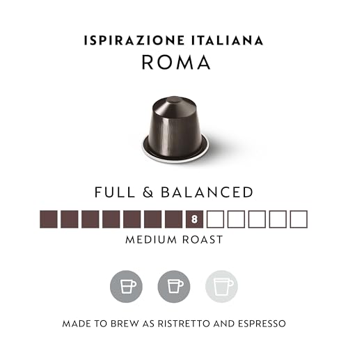 Nespresso Capsules OriginalLine,  Roma Intenso,  Medium Roast,  Espresso Coffee Pods,  50-Count