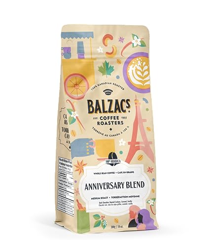 Balzac's Coffee Roasters, Anniversary Blend, 100% Arabica Coffee, Medium Roast, Whole Bean Coffee, 300g