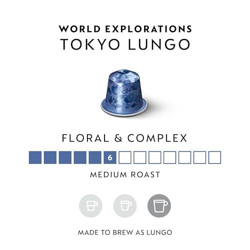 Nespresso Capsules OriginalLine,  Tokyo Vivalto Lungo,  Medium Roast,  Coffee Pods,  50-Count