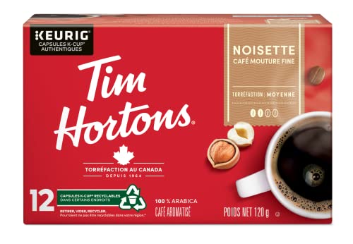 Tim Hortons, Hazelnut, 100% Arabica, Medium Roast, K-Cup Pods, 12 Count