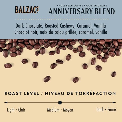 Balzac's Coffee Roasters, Anniversary Blend, 100% Arabica Coffee, Medium Roast, Whole Bean Coffee, 300g