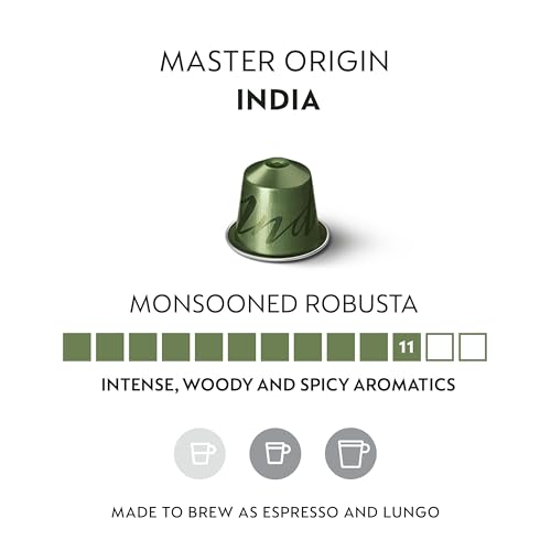 image Nespresso Capsules OriginalLine,  Master Origin India,  Dark Roast,  Coffee Pods,  50-Count
