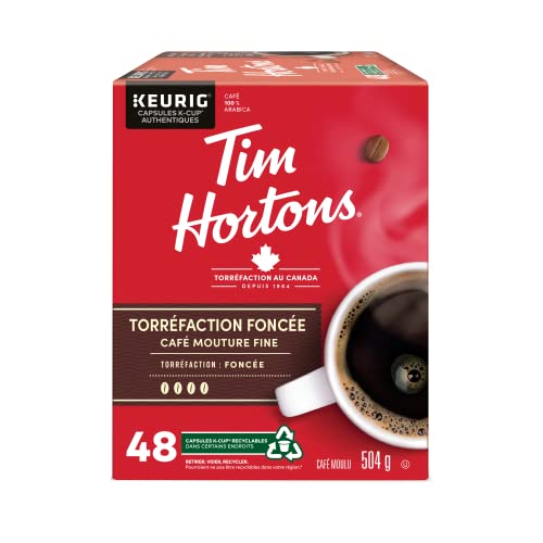 Tim Hortons, Dark Roast, 100% Arabica, Dark Roast, K-Cup Pods, 48 Count