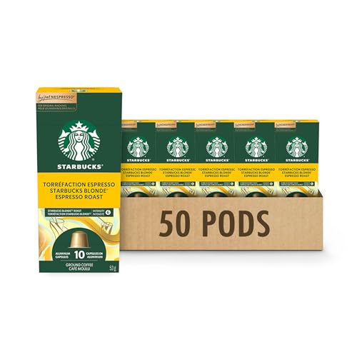 Starbucks, Blonde Espresso Roast, Light Roast, Coffee Pods, 5 x 10-Count
